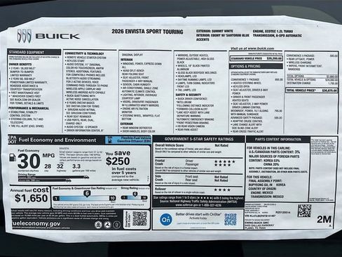 New 2026 Buick Envista Sport Touring FWD image 21