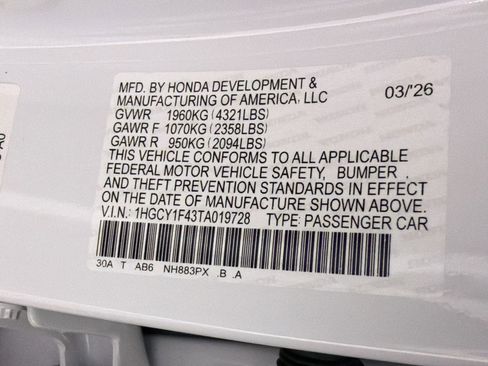 New 2026 Honda Accord SE image 19