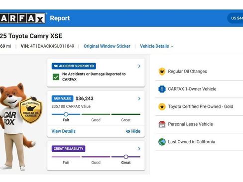Used 2025 Toyota Camry XSE FWD image 3