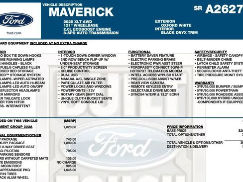 Used 2025 Ford Maverick XLT w/ XLT Luxury Package AWD/4WD image 2