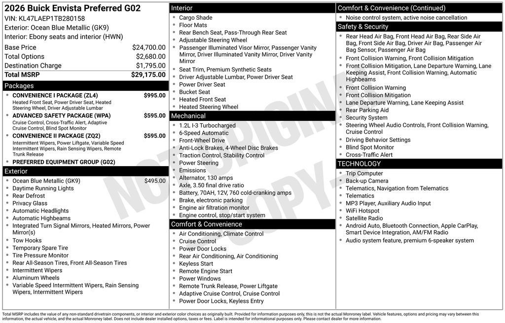 New 2026 Buick Envista Sport Touring w/ Convenience I Package FWD image 5