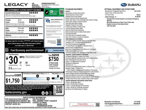 Used 2025 Subaru Legacy Premium image 4