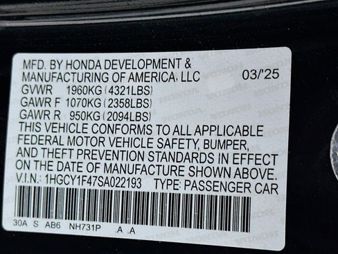 Used 2025 Honda Accord SE image 12