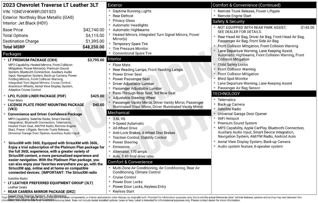 Used 2023 Chevrolet Traverse LT w/ LT Premium Package AWD/4WD image 6
