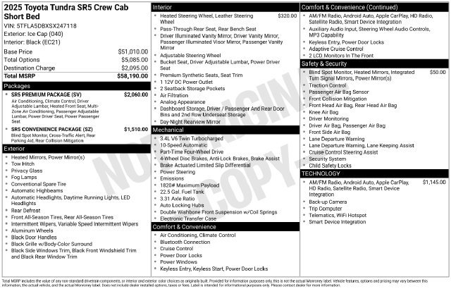 Used 2025 Toyota Tundra SR5 w/ SR5 Premium Package AWD/4WD image 22