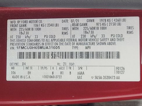 Used 2021 Ford Escape SEL FWD image 33