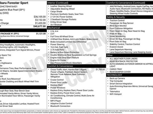 Used 2025 Subaru Forester Sport w/ Popular Package #1 image 30