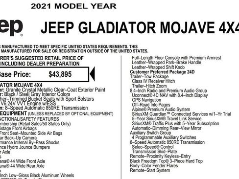 Used 2021 Jeep Gladiator Mojave AWD/4WD image 18