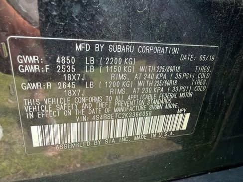 Used 2019 Subaru Outback 3.6R Touring w/ Popular Package #3A AWD/4WD image 18