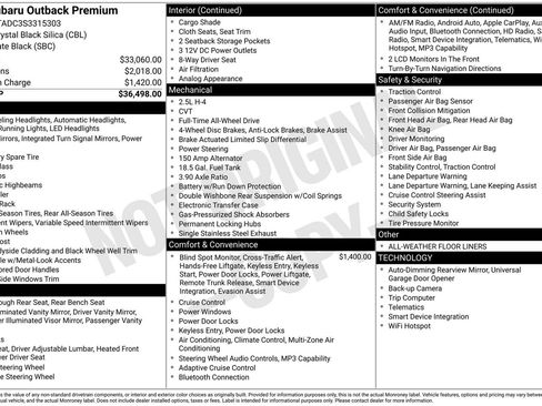 Certified 2025 Subaru Outback Premium AWD/4WD image 3