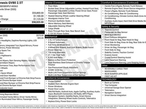 Used 2023 Genesis GV80 2.5T image 3