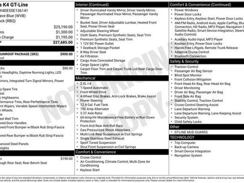 Certified 2025 Kia K4 GT-Line Turbo w/ GT-Line Sunroof Package FWD image 39