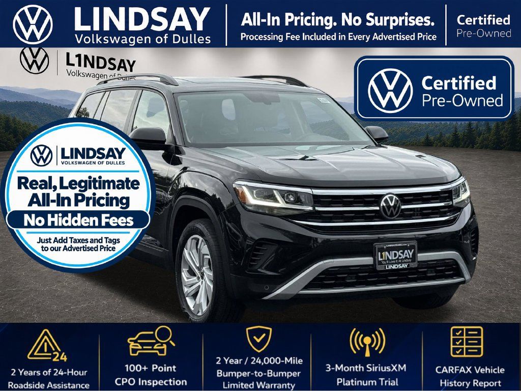 Certified 2023 Volkswagen Atlas SE w/ Panoramic Sunroof Package AWD/4WD image 1