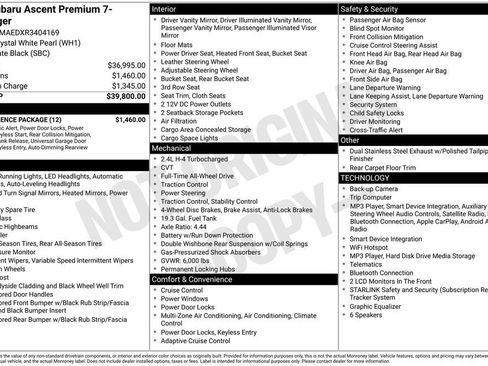 Used 2024 Subaru Ascent Premium w/ Convenience Package AWD/4WD image 7