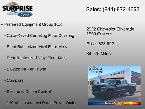 Used 2022 Chevrolet Silverado 1500 Custom AWD/4WD image 12