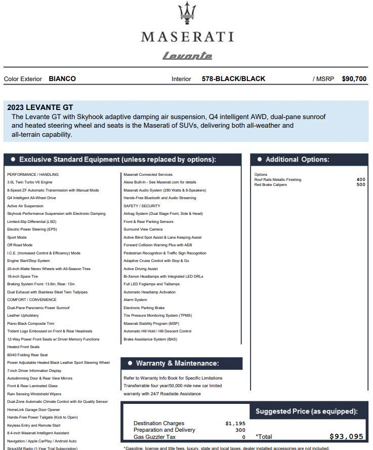 Certified 2023 Maserati Levante GT AWD/4WD image 2