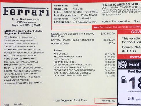 Used 2018 Ferrari 488 GTB image 2