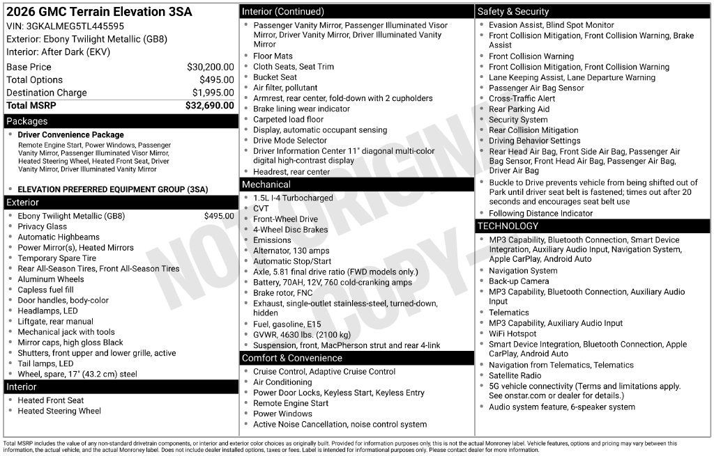 Used 2026 GMC Terrain Elevation FWD image 19