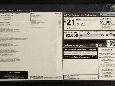 Used 2023 Land Rover Range Rover Sport SE Dynamic image 24