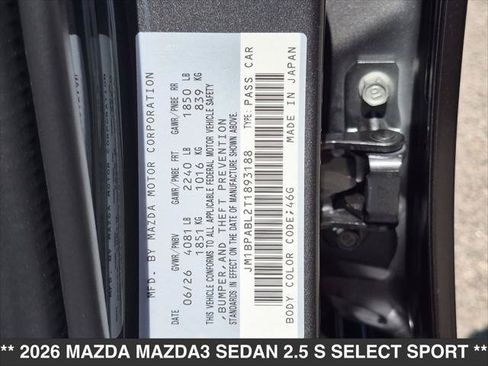 New 2026 MAZDA MAZDA3 s Sport FWD image 15