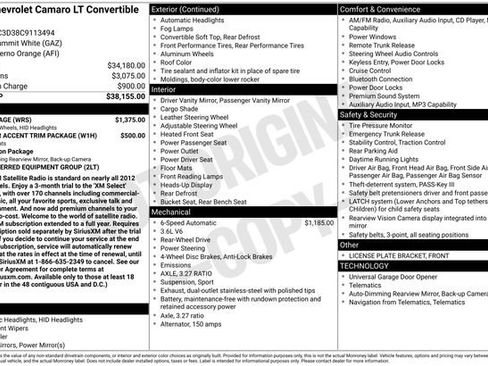 Used 2012 Chevrolet Camaro LT w/ RS Package image 11