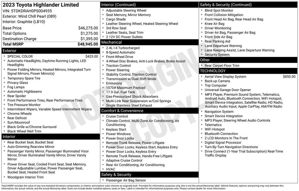 Used 2023 Toyota Highlander Limited FWD image 57