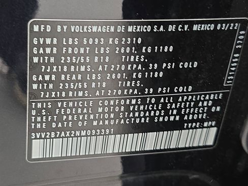 Used 2022 Volkswagen Tiguan SE w/ Panoramic Sunroof Package image 36