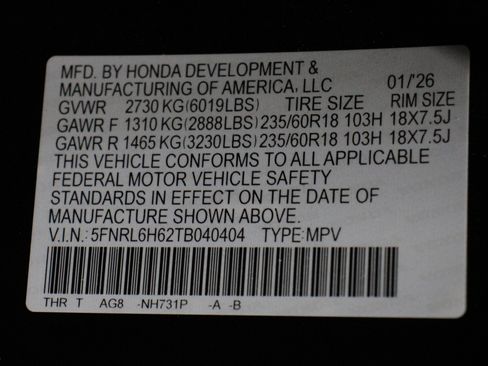 Used 2026 Honda Odyssey EX-L image 44