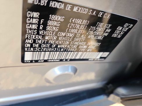 Certified 2020 Honda HR-V LX image 7