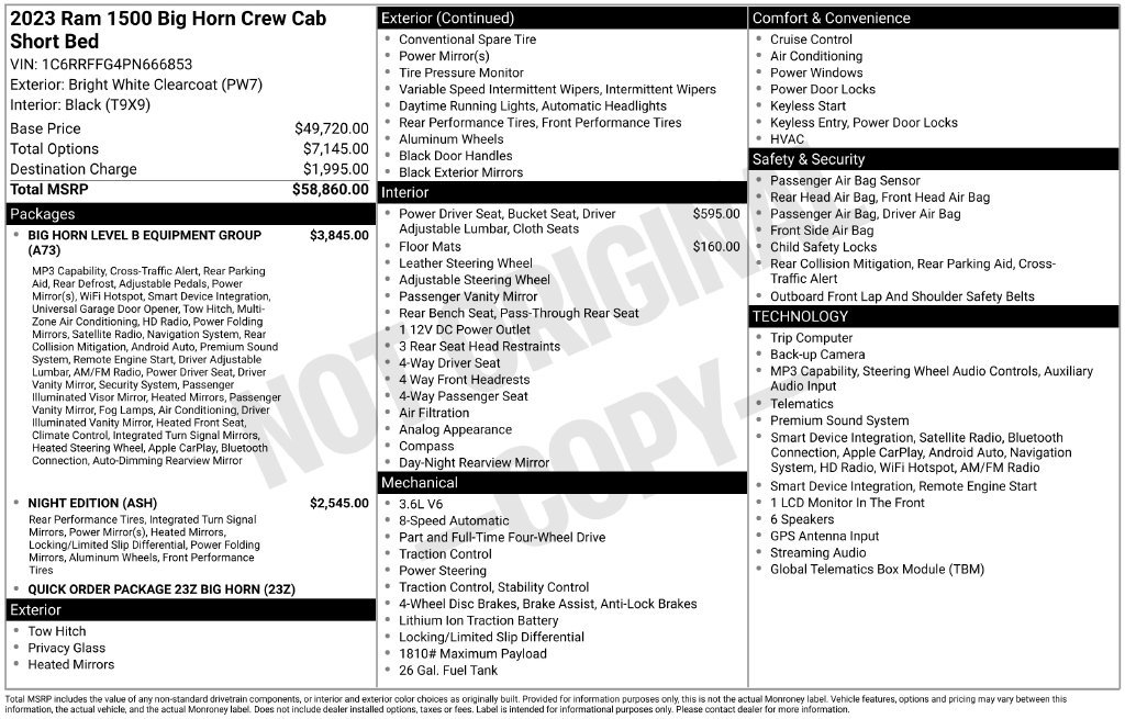 Used 2023 RAM 1500 Big Horn AWD/4WD image 3