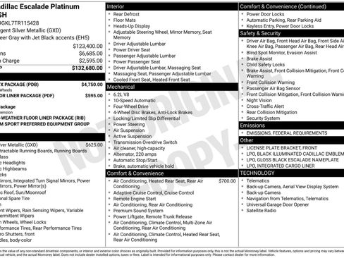 New 2026 Cadillac Escalade Platinum Sport w/ LPO, ONYX Package image 38