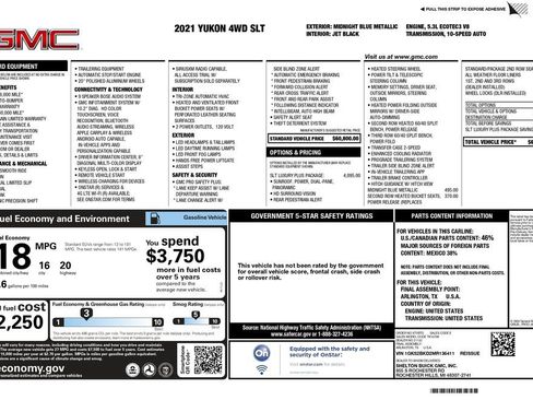 Used 2021 GMC Yukon SLT w/ SLT Luxury Plus Package AWD/4WD image 3