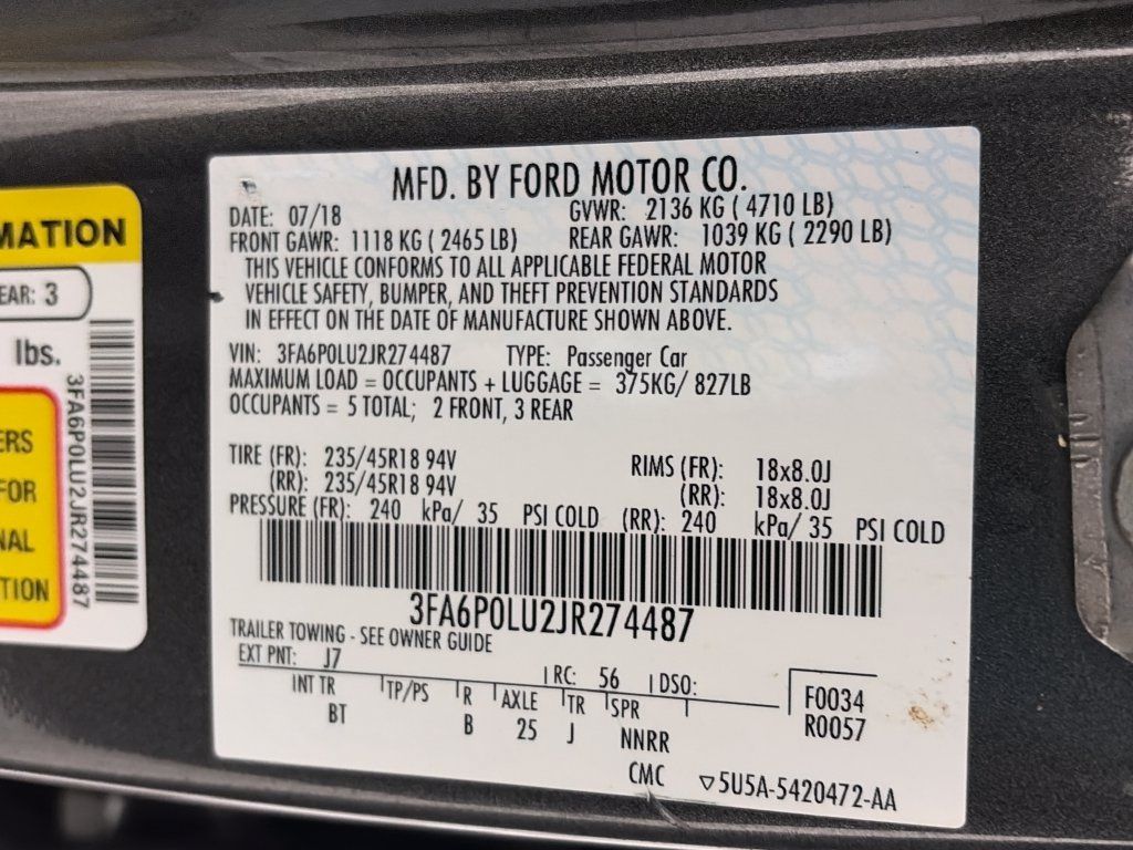 Used 2018 Ford Fusion SE w/ Equipment Group 602A FWD image 9