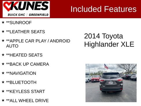 Used 2014 Toyota Highlander XLE AWD/4WD image 2