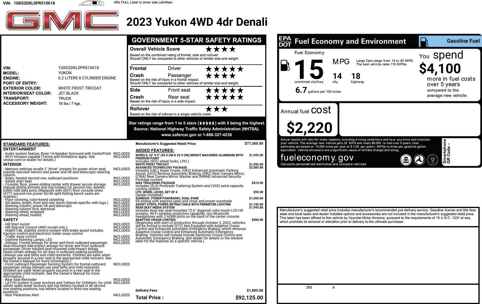 Used 2023 GMC Yukon Denali w/ Advanced Technology Package AWD/4WD image 34