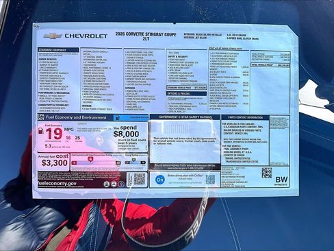 New 2026 Chevrolet Corvette 2LT w/ Z51 Performance Package image 20