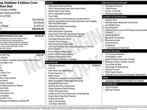 Used 2020 Jeep Gladiator Sport w/ Quick Order Package 24S image 28