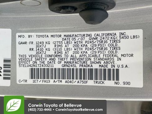 Used 2007 Toyota Tacoma 4x4 Double Cab image 16