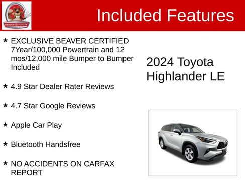 Used 2024 Toyota Highlander LE AWD/4WD image 4