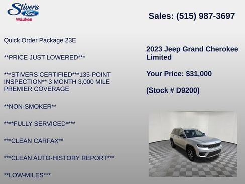 Used 2023 Jeep Grand Cherokee Limited AWD/4WD image 8