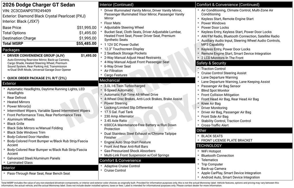 New 2026 Dodge Charger R/T w/ Driver Convenience Group AWD/4WD image 9