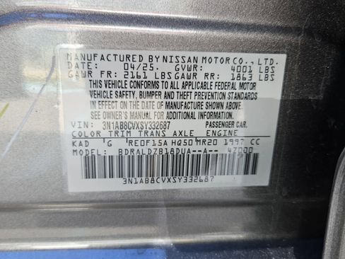 Used 2025 Nissan Sentra SV w/ Trunk Package FWD image 7
