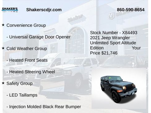 Used 2021 Jeep Wrangler Unlimited Sport image 29