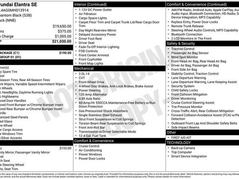 Used 2021 Hyundai Elantra SE w/ Cargo Package FWD image 3