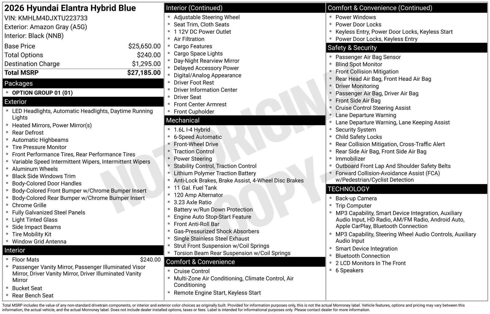 New 2026 Hyundai Elantra Hybrid FWD image 20