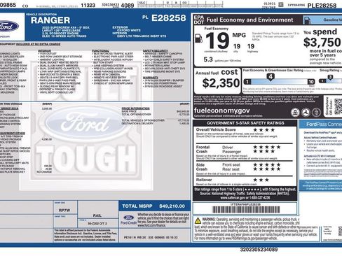 Used 2023 Ford Ranger Lariat w/ Tremor Off-Road Package AWD/4WD image 17