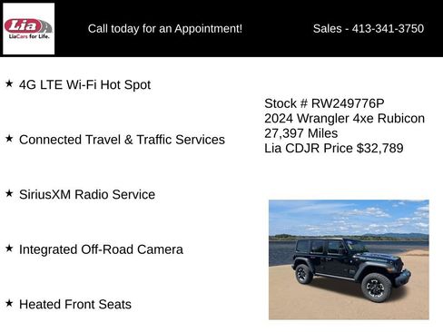 Used 2024 Jeep Wrangler Unlimited Rubicon 4xe w/ Technology Group AWD/4WD image 31