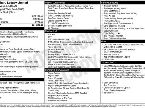 Certified 2022 Subaru Legacy Limited image 6