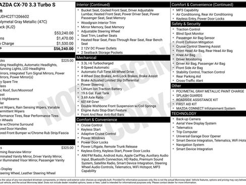 New 2026 MAZDA CX-70 3.3 Turbo S w/ Premium Package AWD/4WD image 22