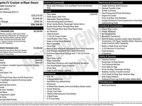 Used 2014 Toyota FJ Cruiser 4WD w/ Upgrade Package image 4